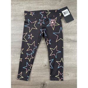 Converse Leggings Kids Size 4 XS 3-4 Years Logo Black Rainbow Stars